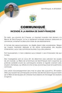 Incendie à la marina de Saint-François