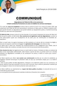 Communiqué du Maire M. Jean-luc PERIAN : dégradations de l'Hôtel de Ville et des commerces. 
