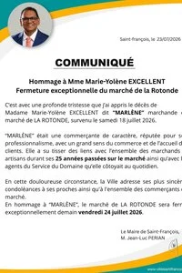 Hommage à Mme EXCELLENT : fermeture du marché de la Rotonde