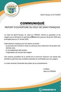 Report d'ouverture du golf de Saint-François