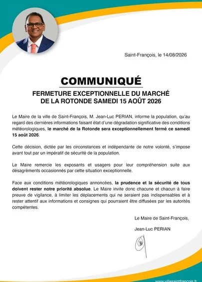 Fermeture exceptionnelle du marché de la Rotonde