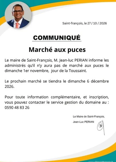Communiqué marché aux puces