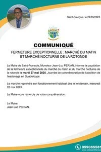 Fermeture exceptionnelle : marché du matin et marché nocturne