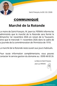 Communiqué marché de la Rotonde