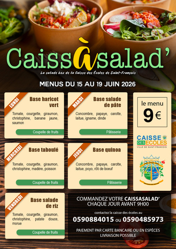 Menus CaissAsalad' - Menu CaissAsalad' du 15 au 19 juin 2026