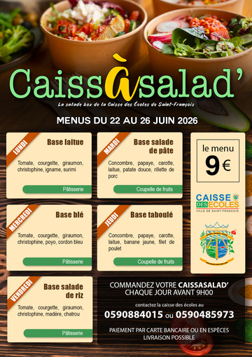 Menus CaissAsalad' - Menu CaissAsalad' du 22 au 26 juin 2026
