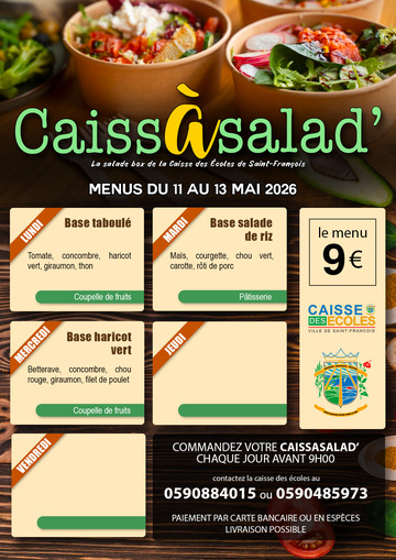 Menus CaissAsalad' - Menu CaissAsalad' du 11 au 13 mai 2026