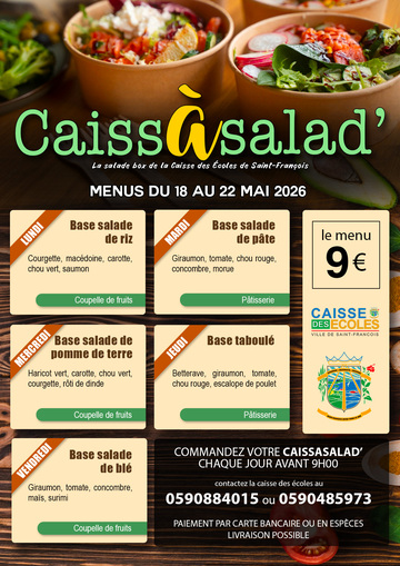 Menus CaissAsalad' - Menu CaissAsalad' du 18 au 22 mai 2026
