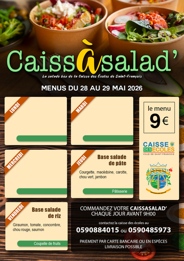 Menus CaissAsalad' - Menu CaissAsalad' du 28 au 29 mai 2026